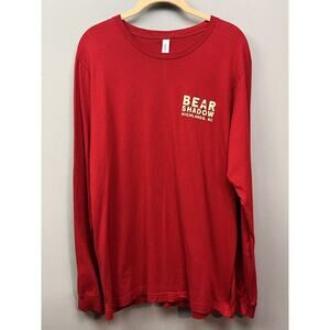 Bear Shadow Highlands NC Staff Shirt Adult Large Long Sleeve Red Graphic Crew